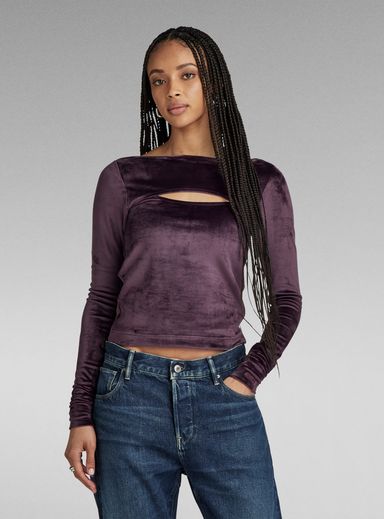 Cut-Out Slim Boatneck Top